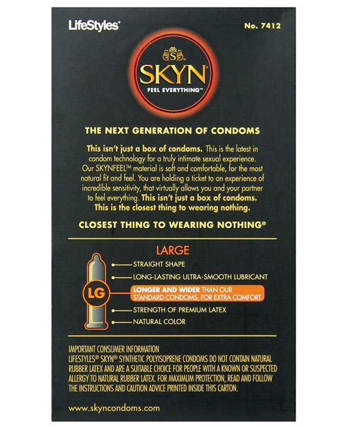 Lifestyles SKYN Elite Large Condoms Non Latex 56mm 12 Count Box