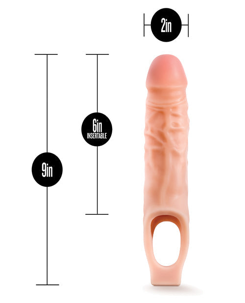 Penis Extender 9 Inch Cock Sheath Flesh Realistic Feel