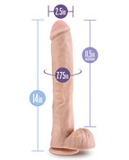 14 Inch Giant Dildo Dual Density Vanilla With Suction Cup