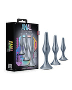 Anal Plug Kit 3 Piece Silver Training Set Body Safe Satin Surface