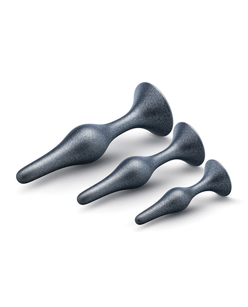 Anal Plug Kit 3 Piece Silver Training Set Body Safe Satin Surface
