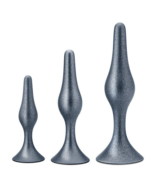 Anal Plug Kit 3 Piece Silver Training Set Body Safe Satin Surface