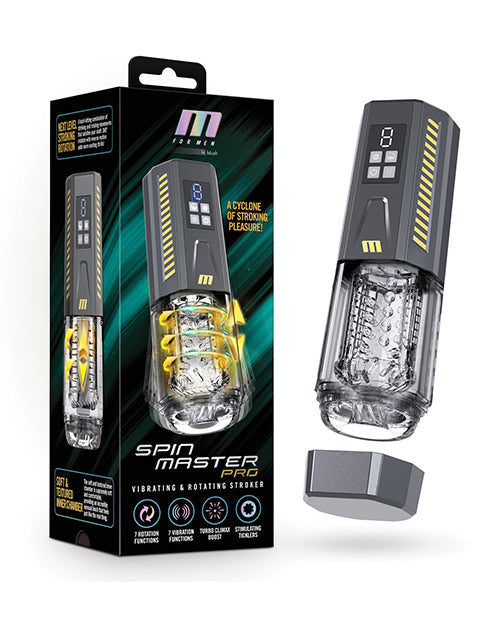 SpinMaster Pro Stroker Automatic Male Masturbator 7 Vibration Modes Grey