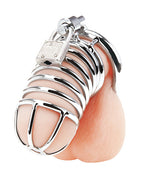 Blue Line Deluxe Chastity Cage Metal Two Piece 45mm Ring