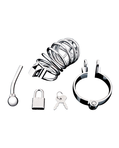 Blue Line Urethral Play Cage Silver Finish For Adults