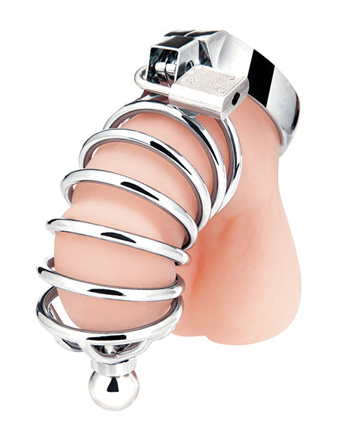 Blue Line Urethral Play Cage Silver Finish For Adults