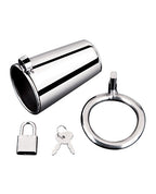 Cock Tease Cage Chastity Device Cylinder Shaped Silver