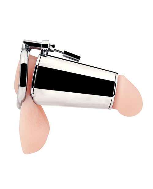 Cock Tease Cage Chastity Device Cylinder Shaped Silver