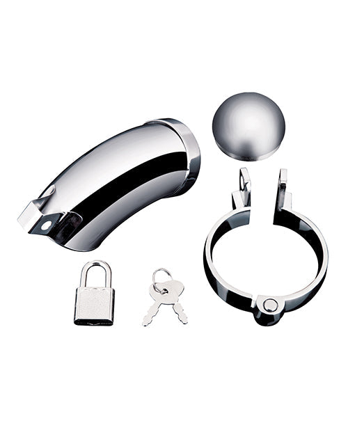 Blue Line Submission Cage Chastity Device Stainless Steel