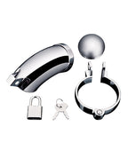 Blue Line Submission Cage Chastity Device Stainless Steel