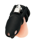 Silicone Mini Cock Cage 2 In Ball Divider Black Body Safe