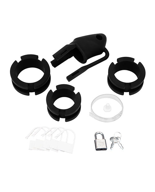 Silicone Mini Cock Cage 2 In Ball Divider Black Body Safe