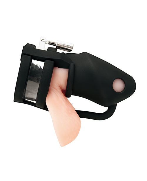 Silicone Mini Cock Cage 2 In Ball Divider Black Body Safe