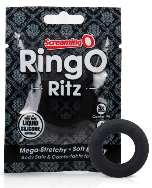 RingO Ritz Body Safe Non Toxic Liquid Silicone Ring Black