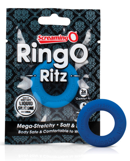 RingO Ritz Blue Liquid Silicone Ring Body Safe Premium