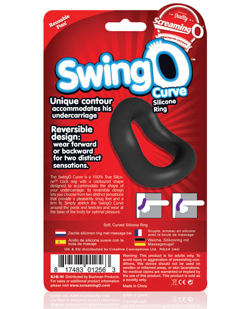 Screaming O SwingO Curve Black Cock Ring Reversible