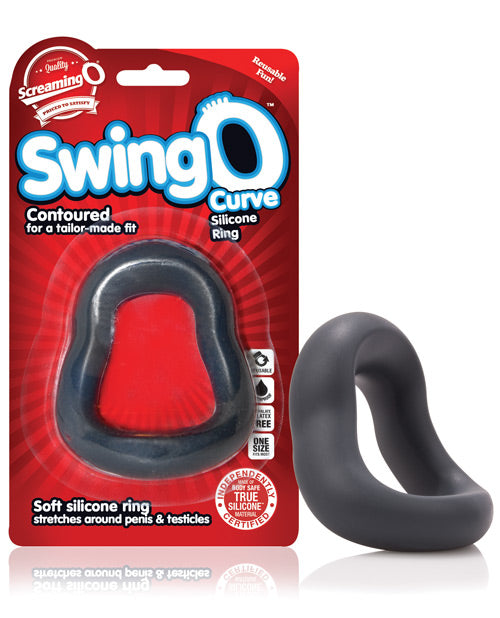 SwingO Curve Cock Ring Silicone Reversible 2Sided Grey