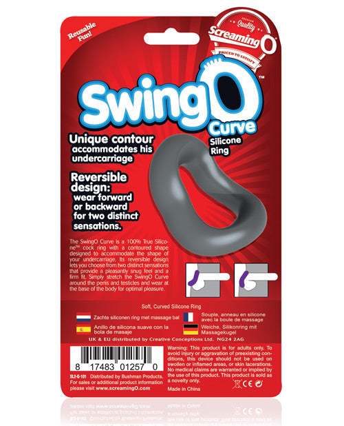 SwingO Curve Cock Ring Silicone Reversible 2Sided Grey