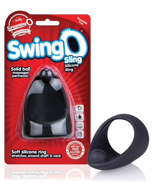 Screaming O SwingO Sling Silicone Cock Ring Perineum Stimulation Black