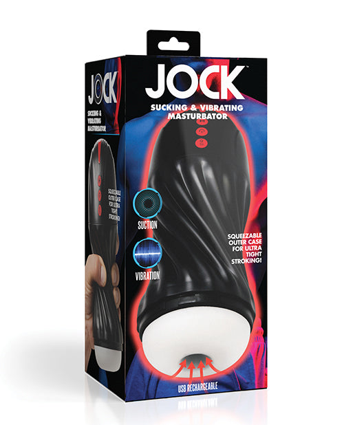 Curve Toys Jock Sucking and Vibrating Masturbator Black