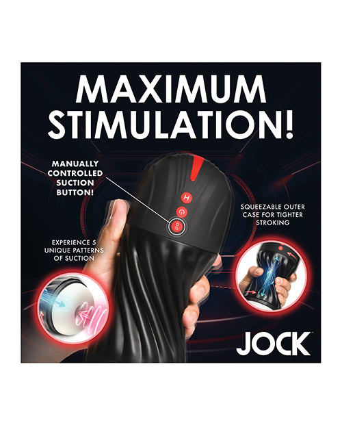 Curve Toys Jock Sucking and Vibrating Masturbator Black