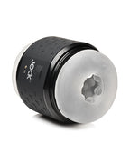 Jock Vibrating Double Stroker Masturbator Black Adjustable Sleeve Dual Entry