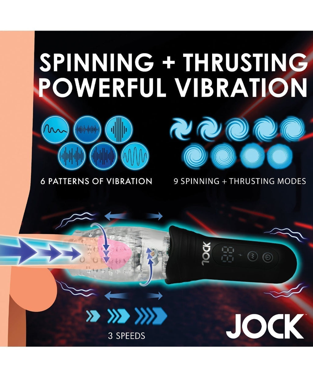 Jock Spinning and Thrusting Masturbator Curve Novelties