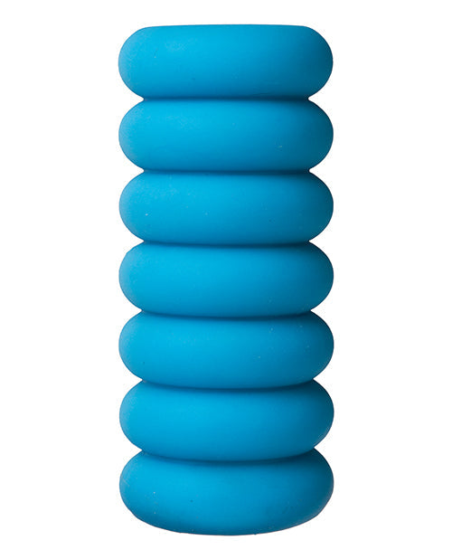 Mood Thrill Blue Handheld Stroker Triple Texture Tunnel