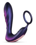 Anal Vibrator With Cock Ring Silicone Dual Action Purple