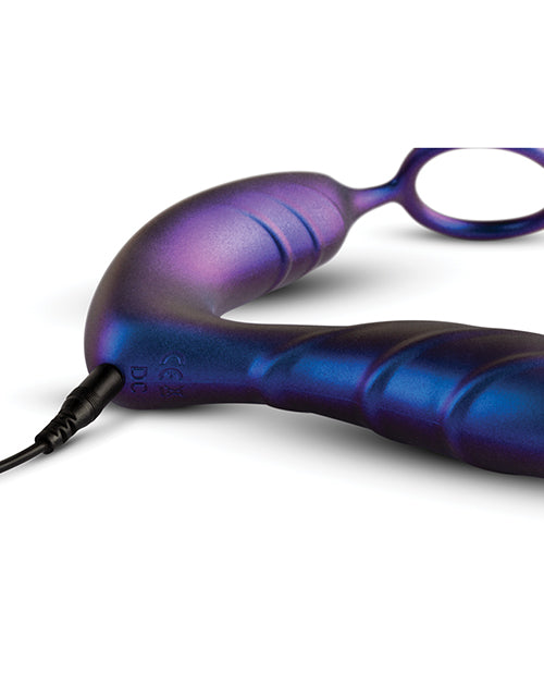 Anal Vibrator With Cock Ring Silicone Dual Action Purple