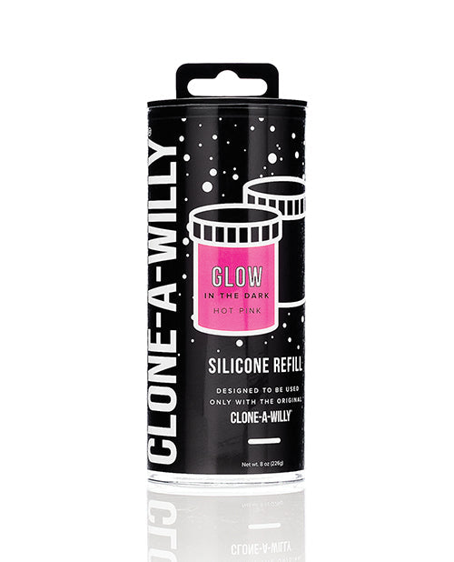 Clone-A-Willy Silicone Glow In The Dark Refill 2 Part 7 Oz Hot Pink