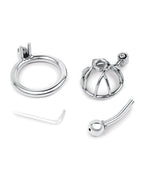 Stainless Steel Inverted Micro Chastity Cage With Urethral Straw
