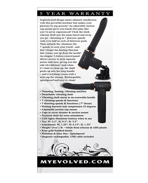 Thrusting Machine Sex Toy Black Hands Free Mounting Suction Adjustable