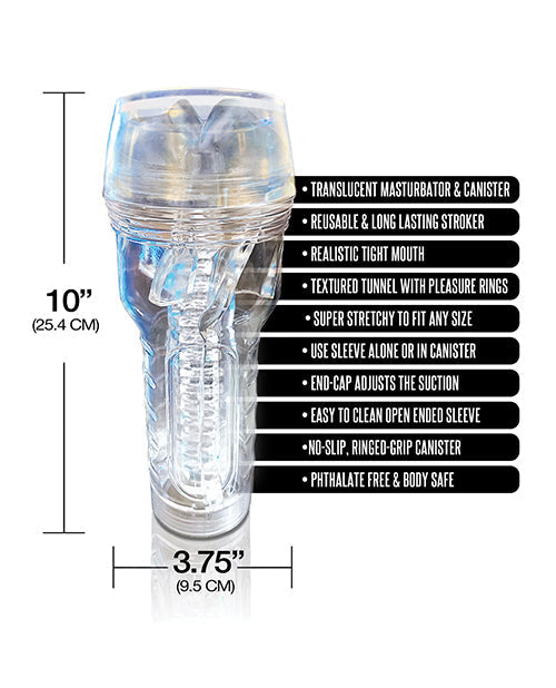 MSTR B8 In The Clear Mouth Stroker Transparent Sleeve With Screw On Cap