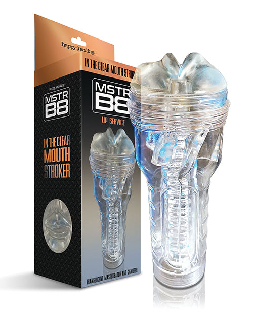 MSTR B8 In The Clear Mouth Stroker Transparent Sleeve With Screw On Cap