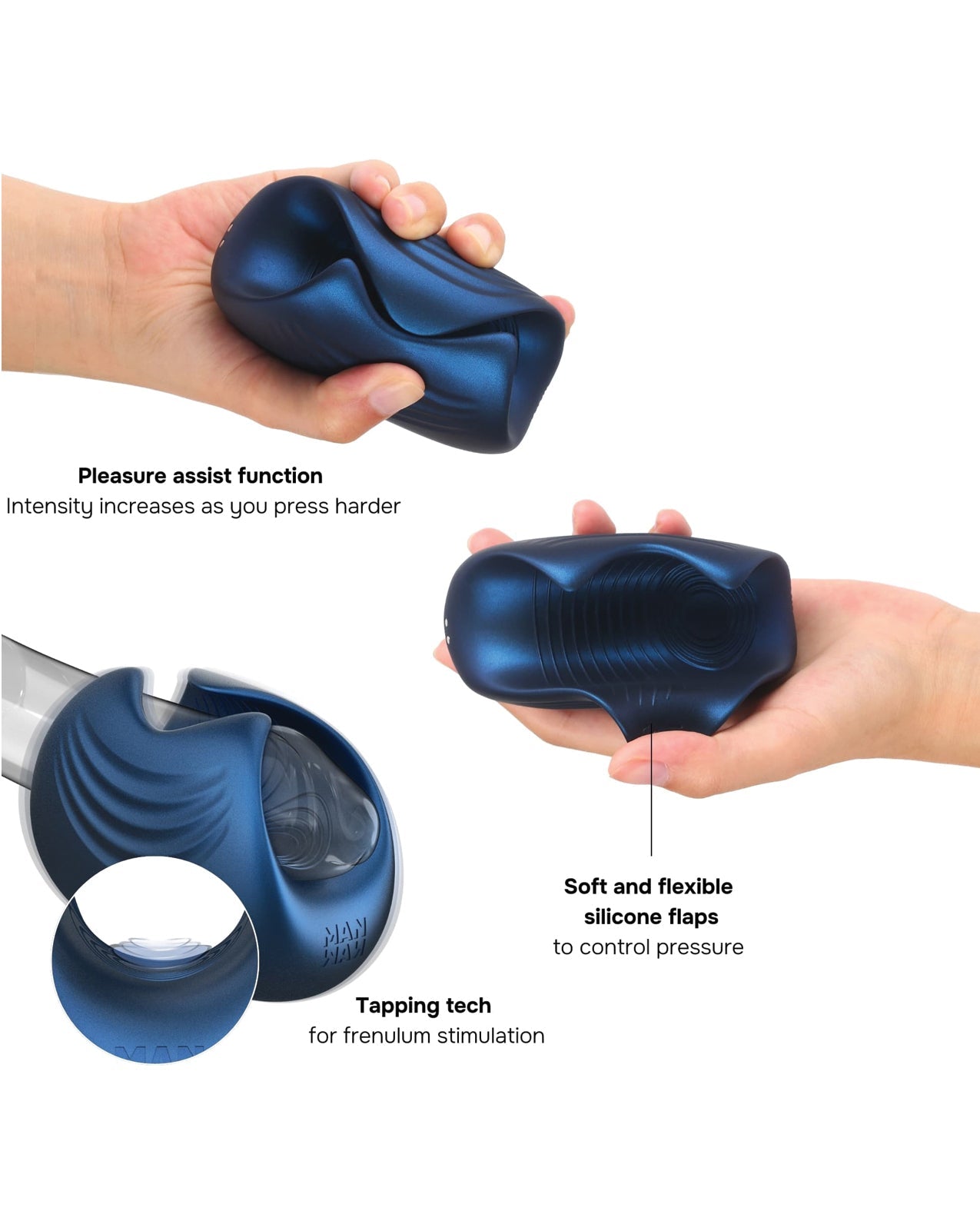 Manwan Sub-1 Tapping Male Masturbator Stellar Blue Finish