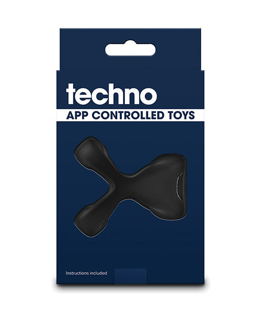App Controlled Vibrating Cock Ring 9 Modes Rechargeable Black