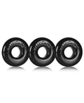 Ringer Donut 1 Jelly Cock Ring 3-Pack Black Durable FLEXtpr Material