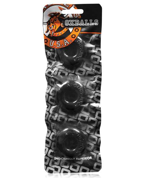 Ringer Donut 1 Jelly Cock Ring 3-Pack Black Durable FLEXtpr Material