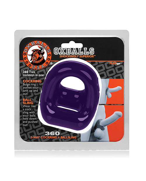 360 Cock Ring and Ballsling 2 in 1 Oxballs Eggplant