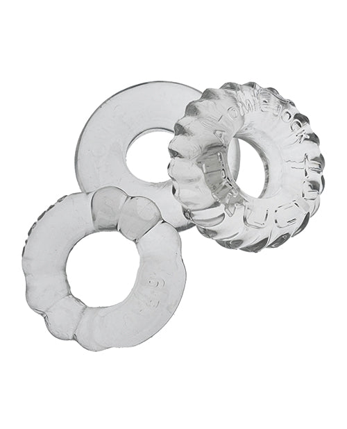 Bonemaker 3-Pack Cockring Kit Clear Large Do-Nut 6-Pack