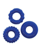 Bonemaker 3 Pack Cockring Kit Grip Rings Pool Blue