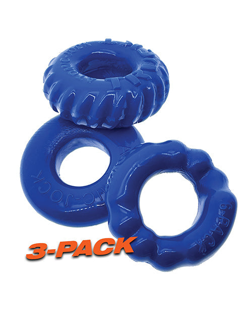 Bonemaker 3 Pack Cockring Kit Grip Rings Pool Blue
