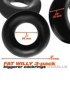 Oxballs Fat Willy 3 Pack Jumbo Cock Rings Flextpr Non Roll