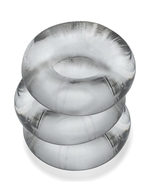 Oxballs Fat Willy 3 Pack Jumbo Cock Rings Clear Non Roll