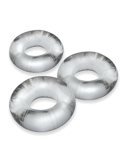 Oxballs Fat Willy 3 Pack Jumbo Cock Rings Clear Non Roll