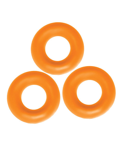 Fat Willy Cock Rings 3 Pack Jumbo Orange Max Grip Design