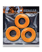 Fat Willy Cock Rings 3 Pack Jumbo Orange Max Grip Design