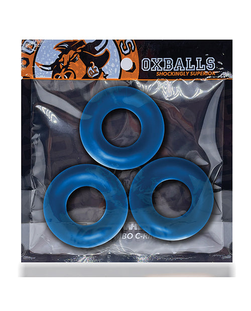 Fat Willy 3 Pack Jumbo Cock Rings Non Roll Grip Space Blue
