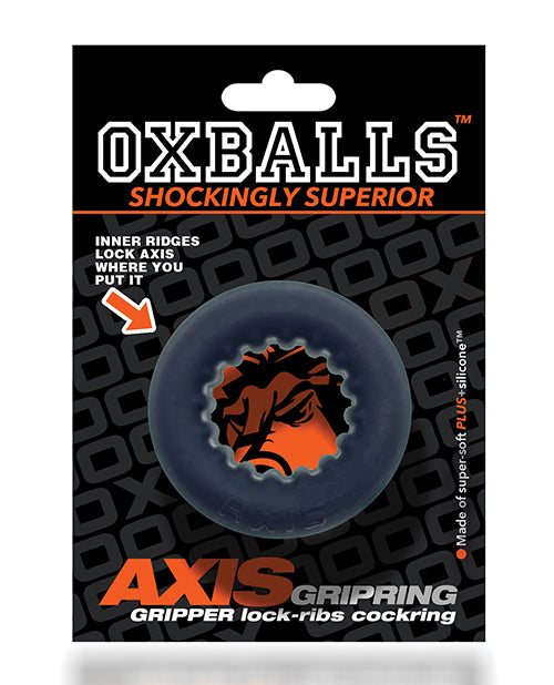 Axis Rib Griphold Cockring Black Ice Silicone Blend